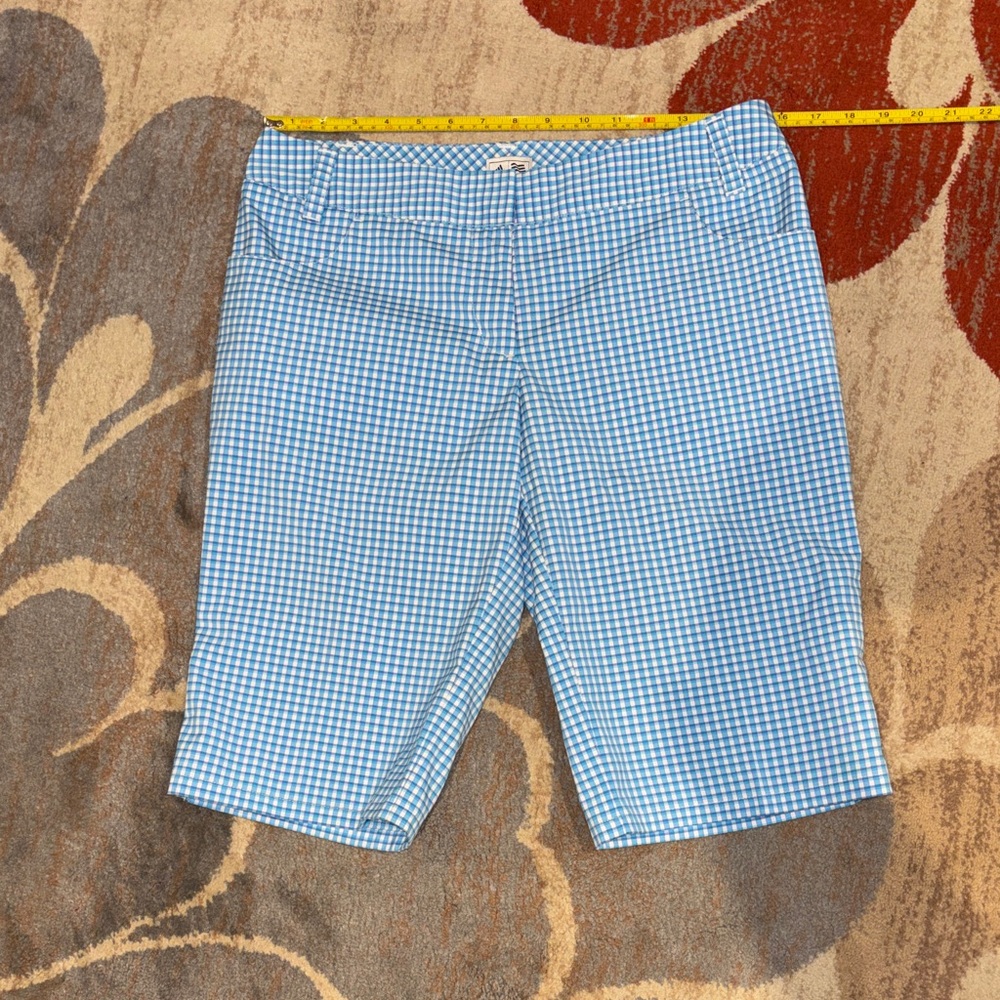 adidas Blue Gingham Golf Shorts